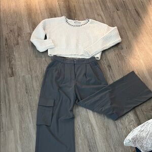 Abercrombie & Fitch Gray Wide Leg Cargo Pants